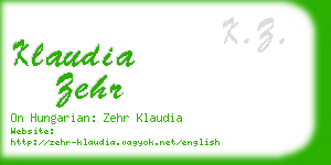 klaudia zehr business card